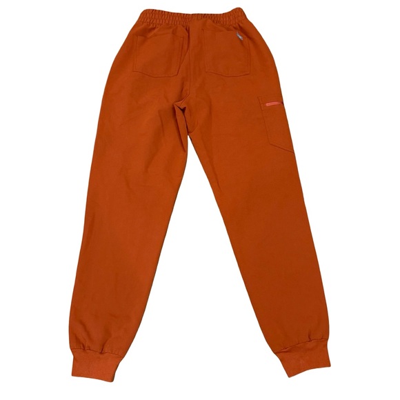 🧡 FIGS Zamora Jogger Scrub Pants Auburn Orange High Waisted Small Tall - Picture 15 of 16